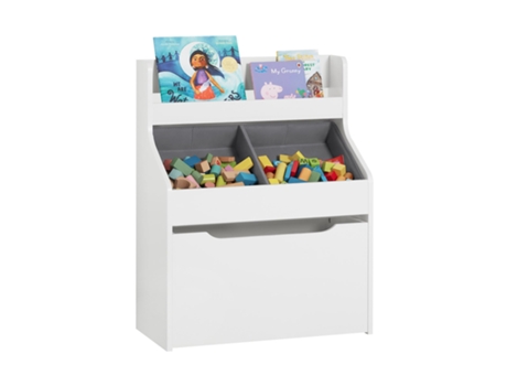 Librería Infantil para Niños SoBuy KMB71-W Con 1 Estante y 3 Cajas 63 x 32 x 80 cm