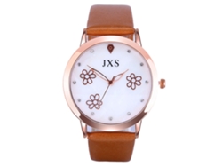 Reloj De Pulsera Informal Para Mujer Con Estampado Floral Y Correa De Piel Sintética, De Cuarzo Gris.