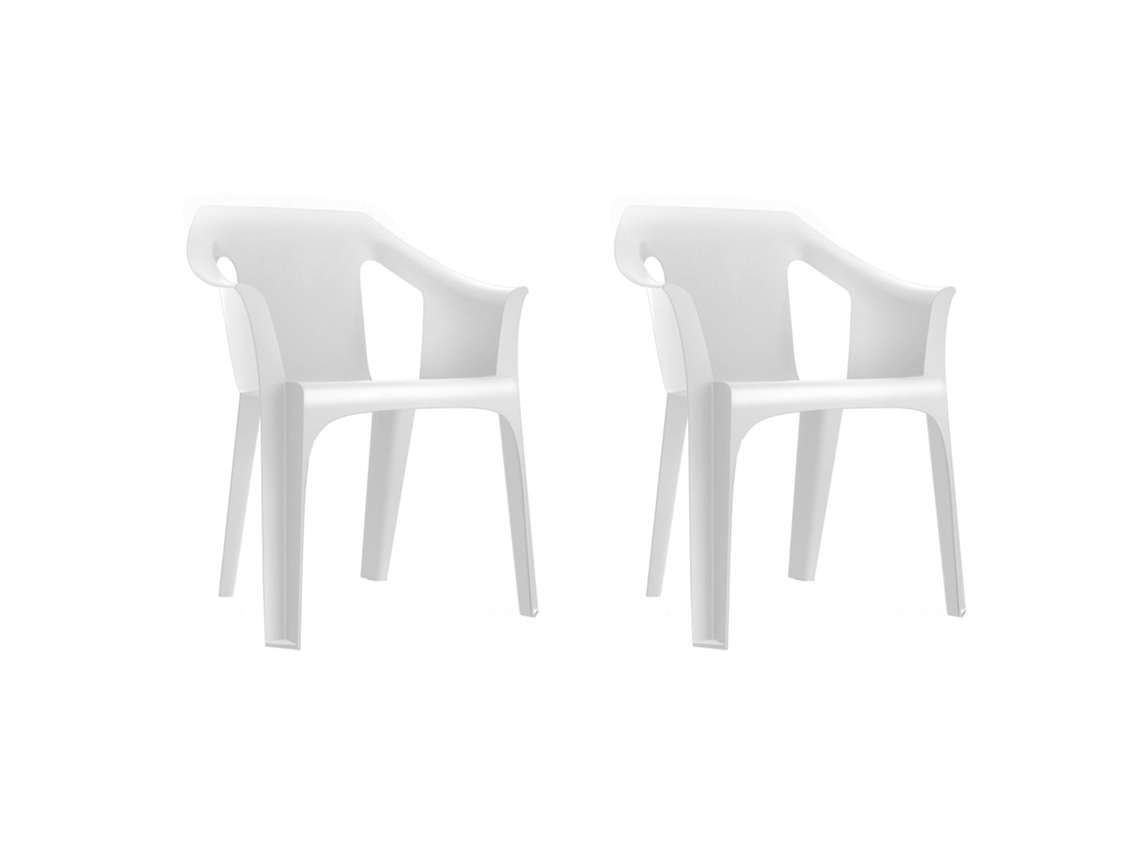 GARBAR COOL Set 2 Silla Con Brazos Interior Exterior Blanco