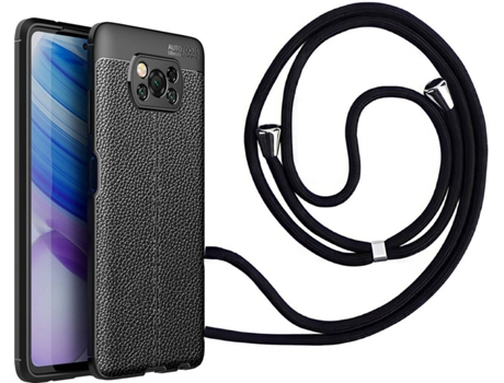 Funda Xiaomi Poco X3 NFC Rugged Leather con Collar Negro