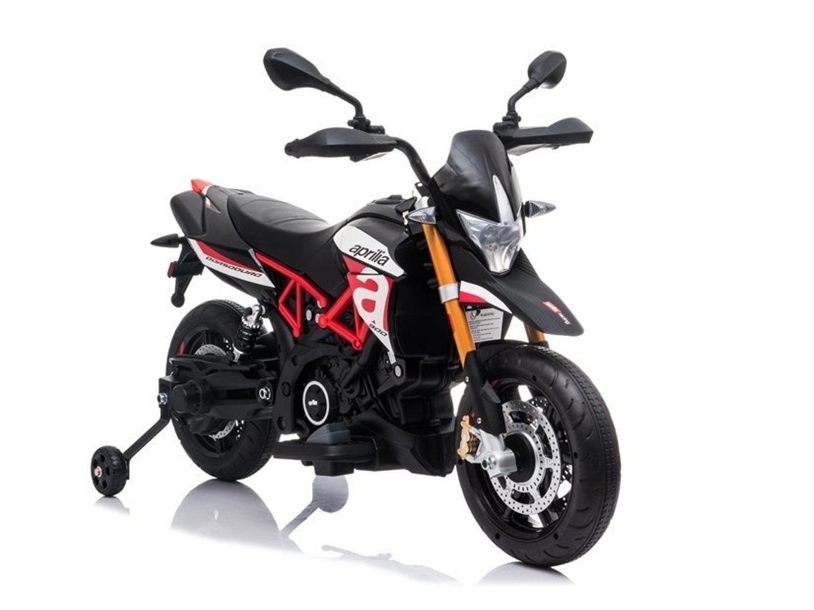 Motocicleta eléctrica Aprilia A007 Ride On negra y roja B.active