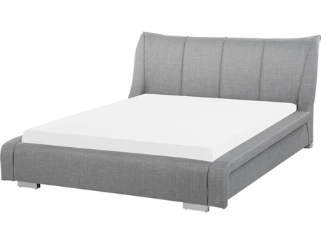Cama de matrimonio BELIANI Nantes poliéster gris 168x237x97