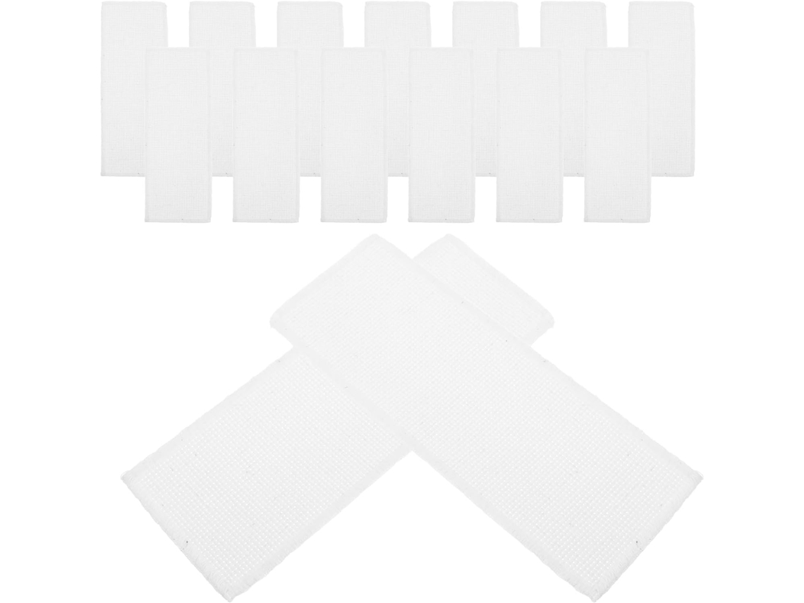 15 marcapáginas en blanco para punto de cruz, algodón de 14 cabos, 7 x 19 cm, borde de encaje blanco SFUSHOS