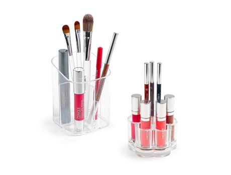 Doble Organizador de Maquillaje PLASTIC FORTE Cosméticos y Labiales Nº 24