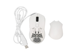 Rato Com Fio Ergonômico Rgb Dpi Ajustável Teclas Programáveis 4.9ft Para Games Escritório Estudo Branco