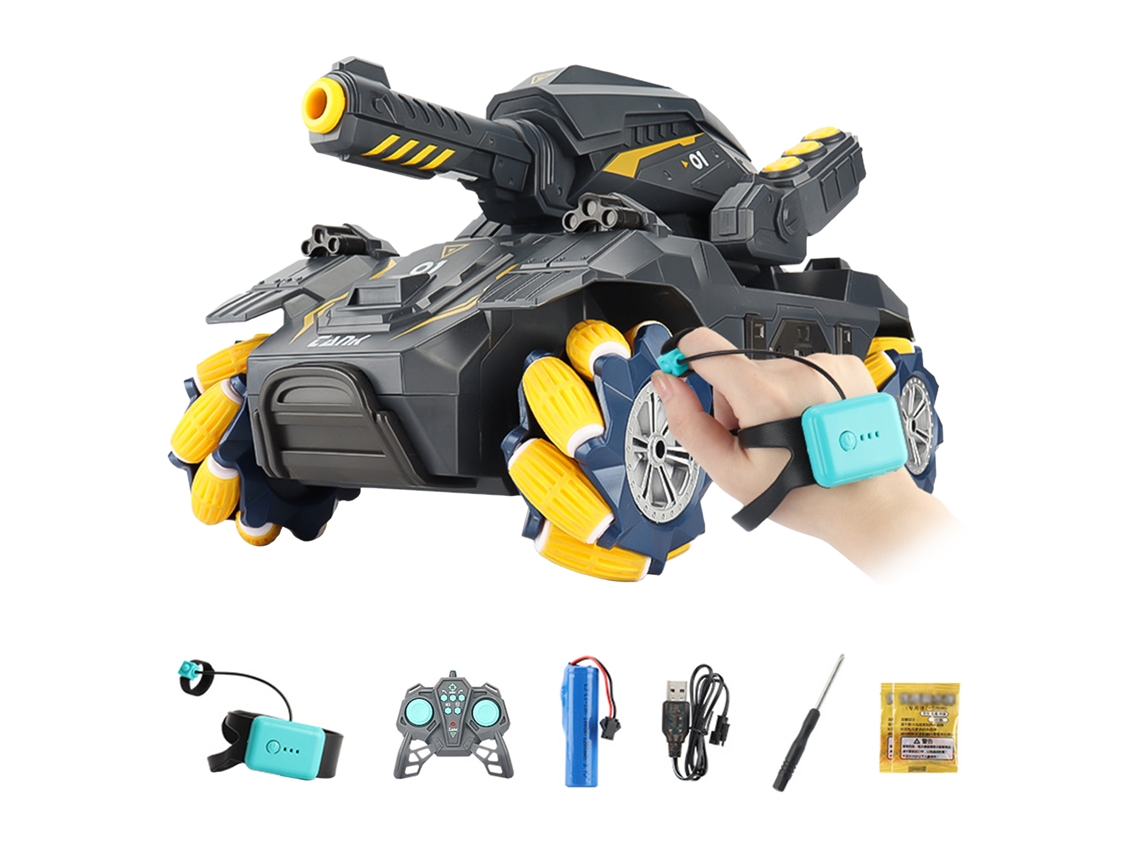 Carro De Controle Remoto Para Crianças Com Sensing Amarelo Rc Car Toy Controle Dual