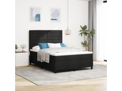 Cama Con Somier Y Colchón Con Luz Led - Negra - 160 X 200 Cm - Tela