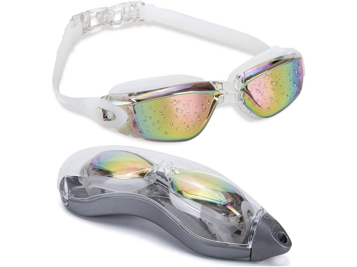 Gafas De Natación De Silicona A Prueba De Fugas Con Estuche Protector, Ajustables Para Hombres, Mujeres, Jóvenes Y Niños, Unisex, Ideales Para Triatló