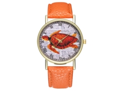 Reloj De Pulsera De Cuarzo Para Estudiantes Con Correa De Poliuretano Y Números Romanos (naranja)