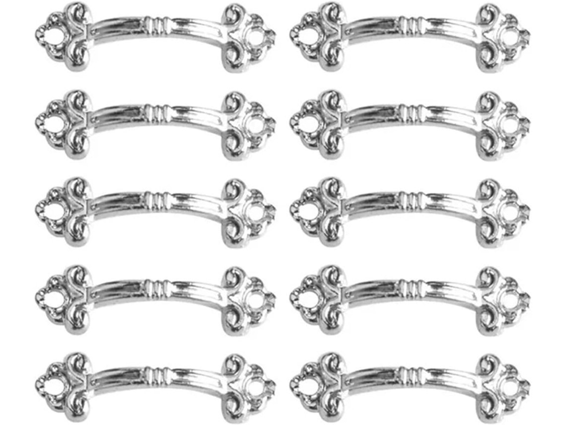 10 Tiradores De Cajón Antiguos 48 X Para Armarios Joyeros Pequeños Cocina Y Muebles (plateados). 14 Mm