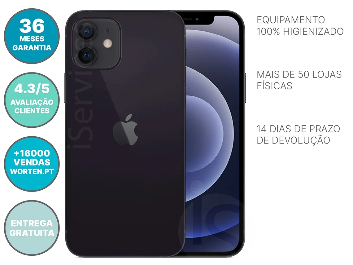 iPhone 12 APPLE (Reacondicionado Marcas Mínimas - 6.1'' - 64 GB