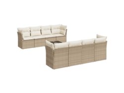 Maison Exclusive - Set De Sofás De Jardín 9 Pzas Con Cojines Ratán Sintético Beige
