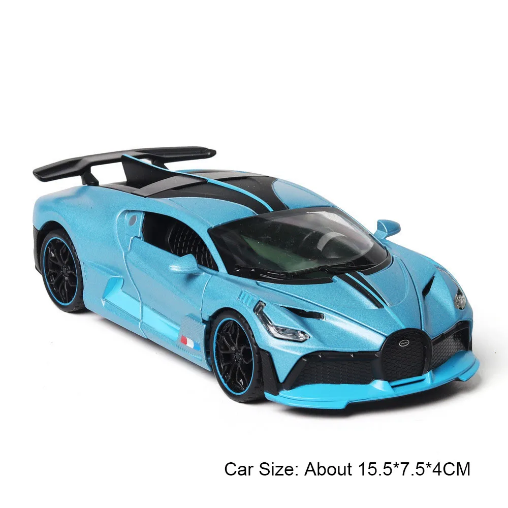 (Divo Blue) 1:32 - Coche miniatura de aleación metálica - Con luces y música
