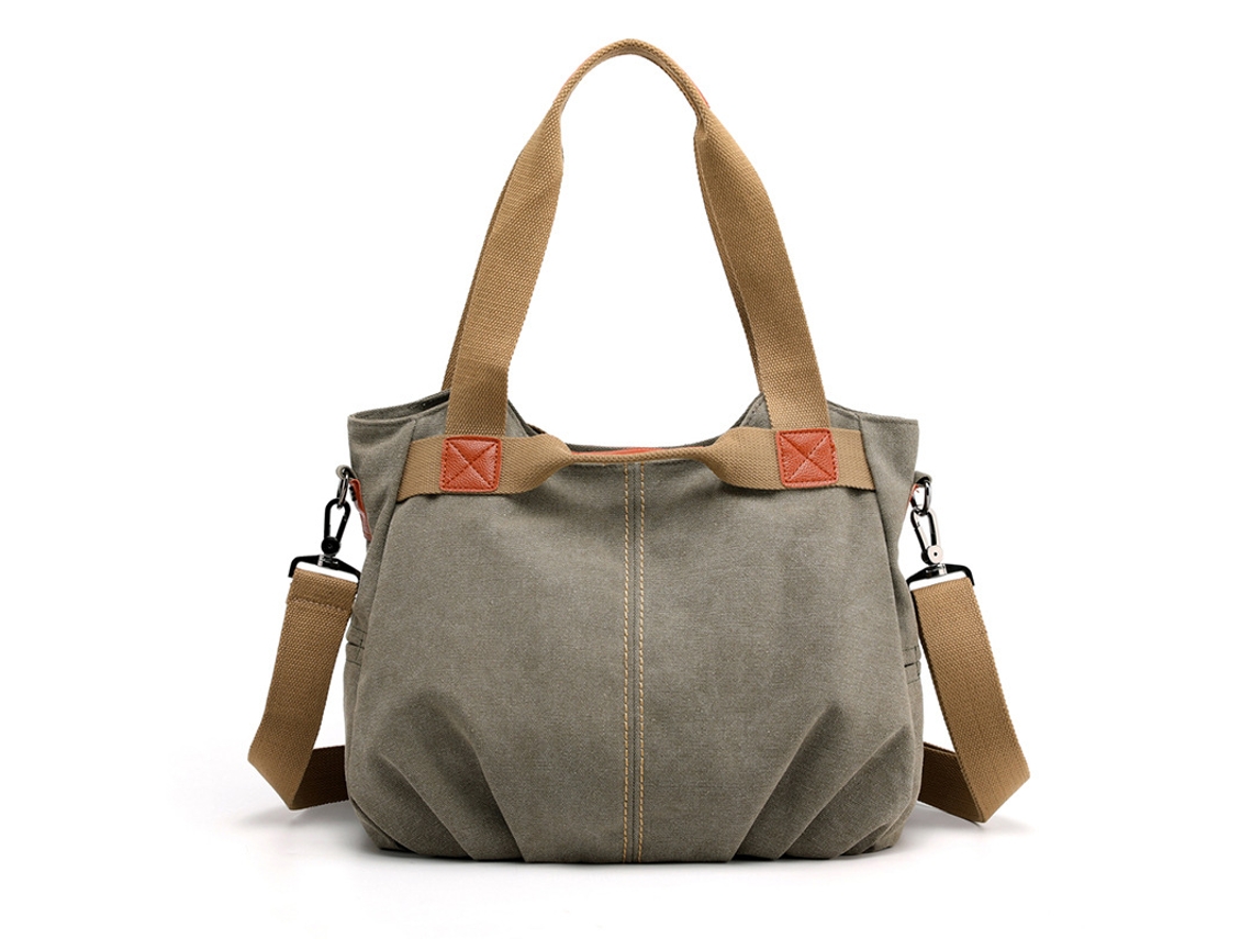 Bolso de hombro de lona para mujer, bolso cruzado retro, bolso tote verde militar Siurn