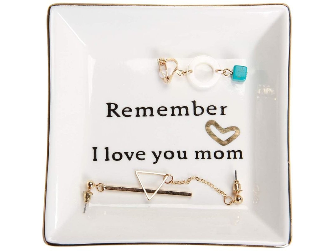 Regalos de cumpleaños para mamá Plato de cerámica para joyas Recuerdo Te amo mamá Navidad