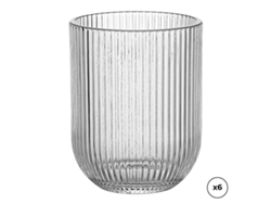 Juego de vasos de cristal Ovenza con relieve a rayas, 260 ml, 6 unidades