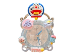 Reloj despertador infantil con diseño de gato azul encantador y de dibujos animados para niños Dormitorio infantil
