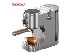 Cafetera semiautomática Hibrew H13, sistema de doble caldera con 20 bares de presión, pantalla táctil, modos de preparación multifunción - Plata