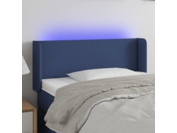 Cabecero Con Led De Tela Azul 93x16x78/88 Cm