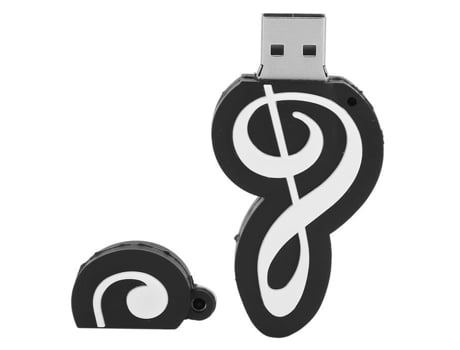 HURRISE Disco USB de Nota Negra Apariencia Unidad Flash USB Música Linda Película Accesorio de Computadora Transferencia 64Gb