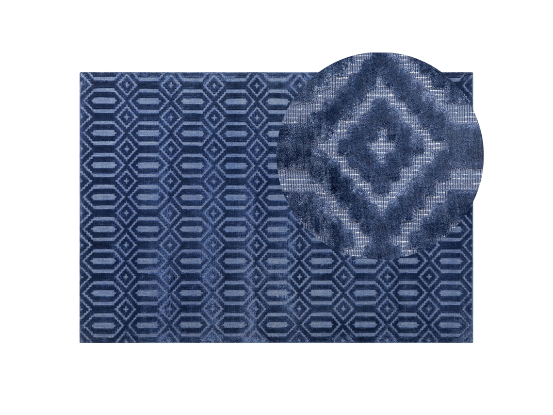 Alfombra de pelo corto BELIANI Adatepe de Viscosa Azul 140x200