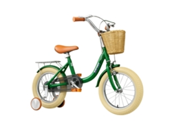 Bicicleta para Niños BEUNIK Vintage (Edad Recomendada: 3 a 6 Años - Ruedas de 14" - Verde)