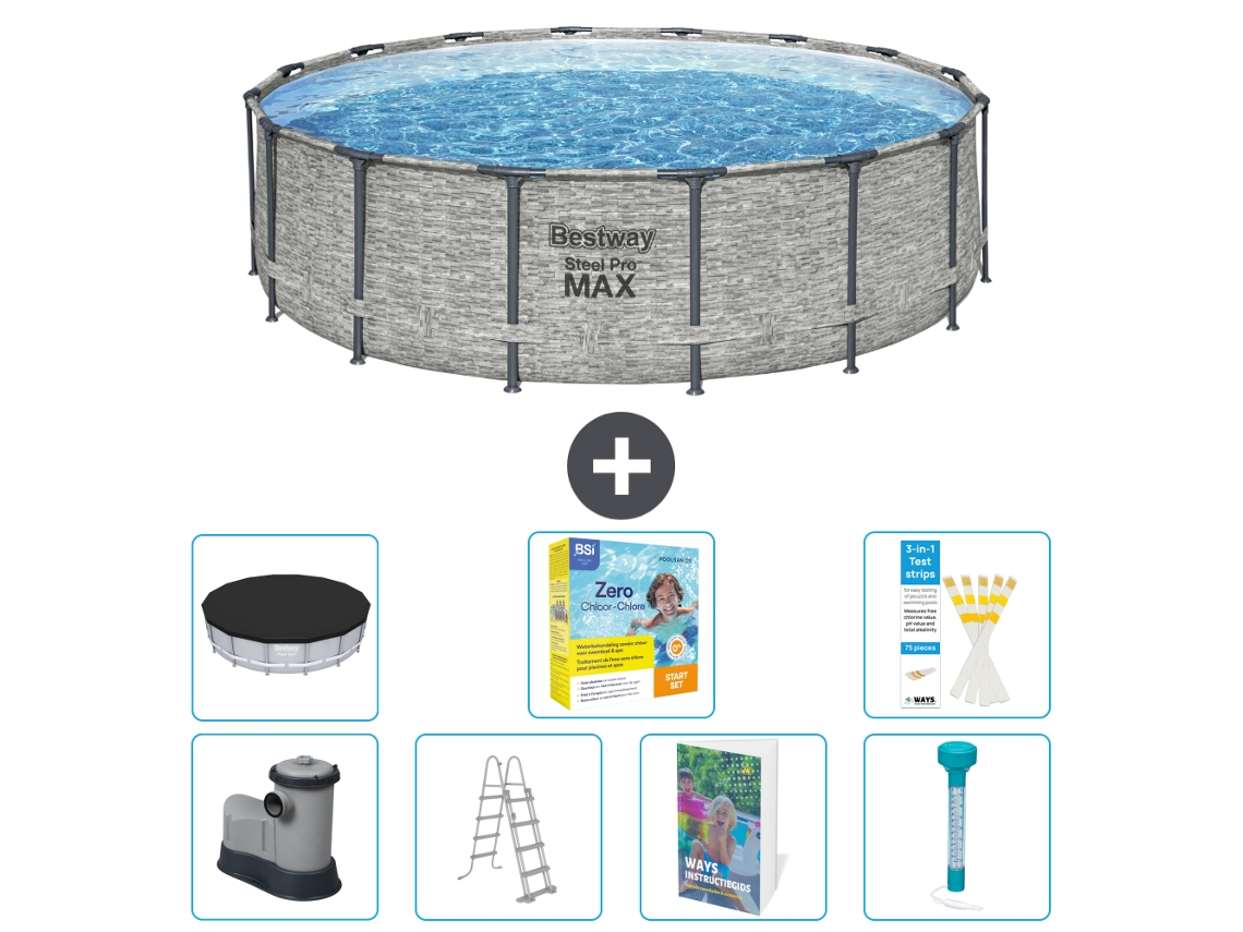 Bestway Piscina Bestway Steel Pro Max Redonda - 488x122 Cm - 8-peças S532