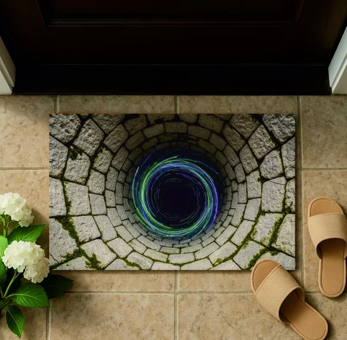 (estilo 1 30 X 50 Cm) Felpudo 3d Illusion Abyss Para Baño O Cocina Con Efecto De Perforación Visual