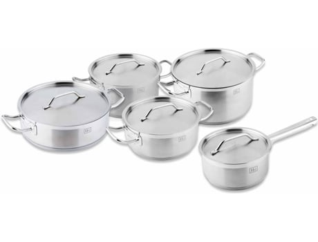 Batería de Cocina + Piezas de Bateria BOJ (Gris - 5 Piezas)