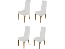 Conjunto de 4 Cadeiras T M C S Luisa (Castanho Carvalho e Branco - 99x46x55 cm - Madeira)