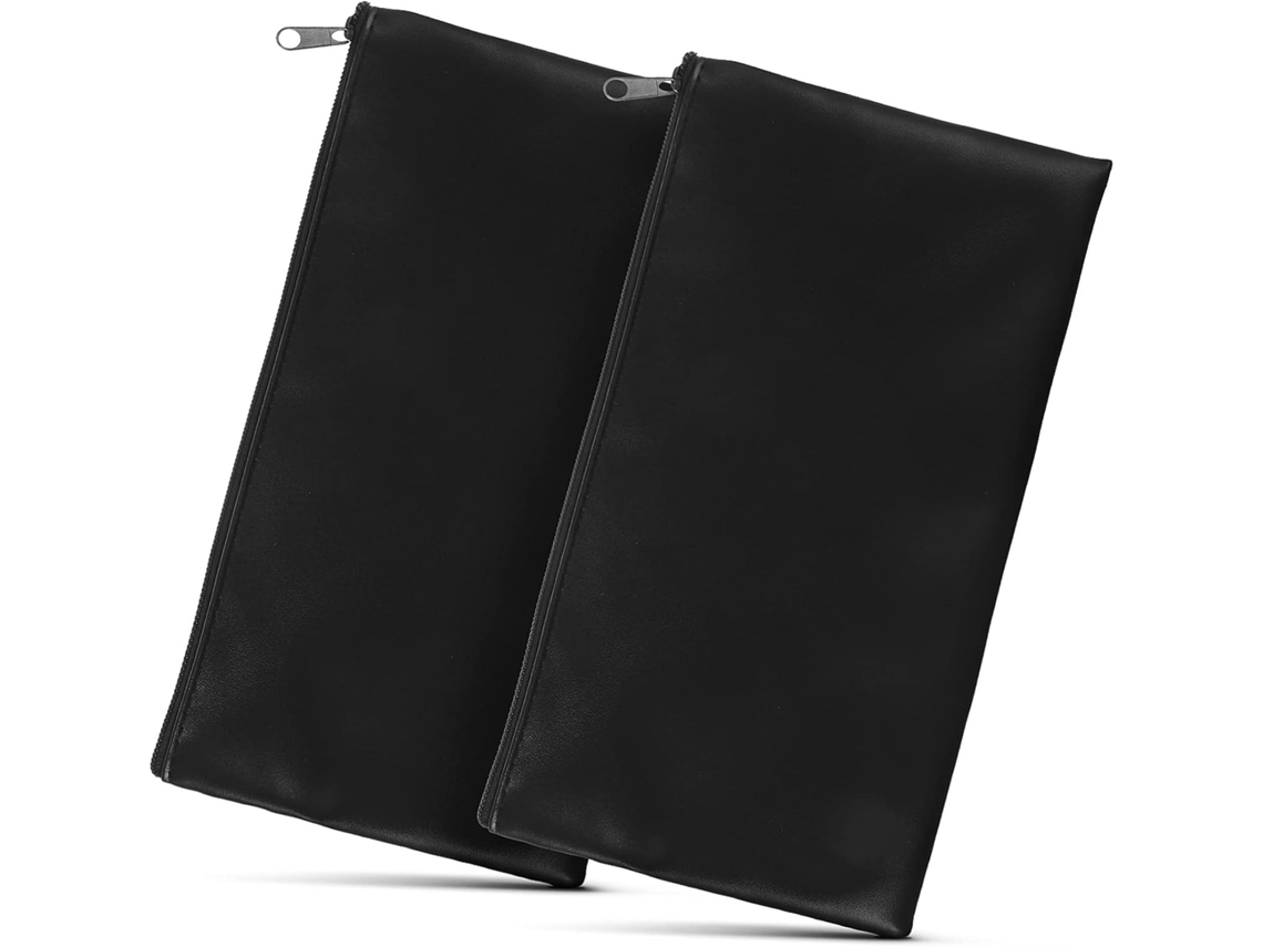 Juego de 2 fundas de piel sintética texturizada para recibos y monedas. Gokoco