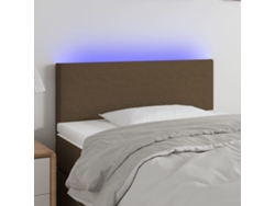 Cabecero Con Led De Tela Marrón Oscuro 80x5x78/88 Cm
