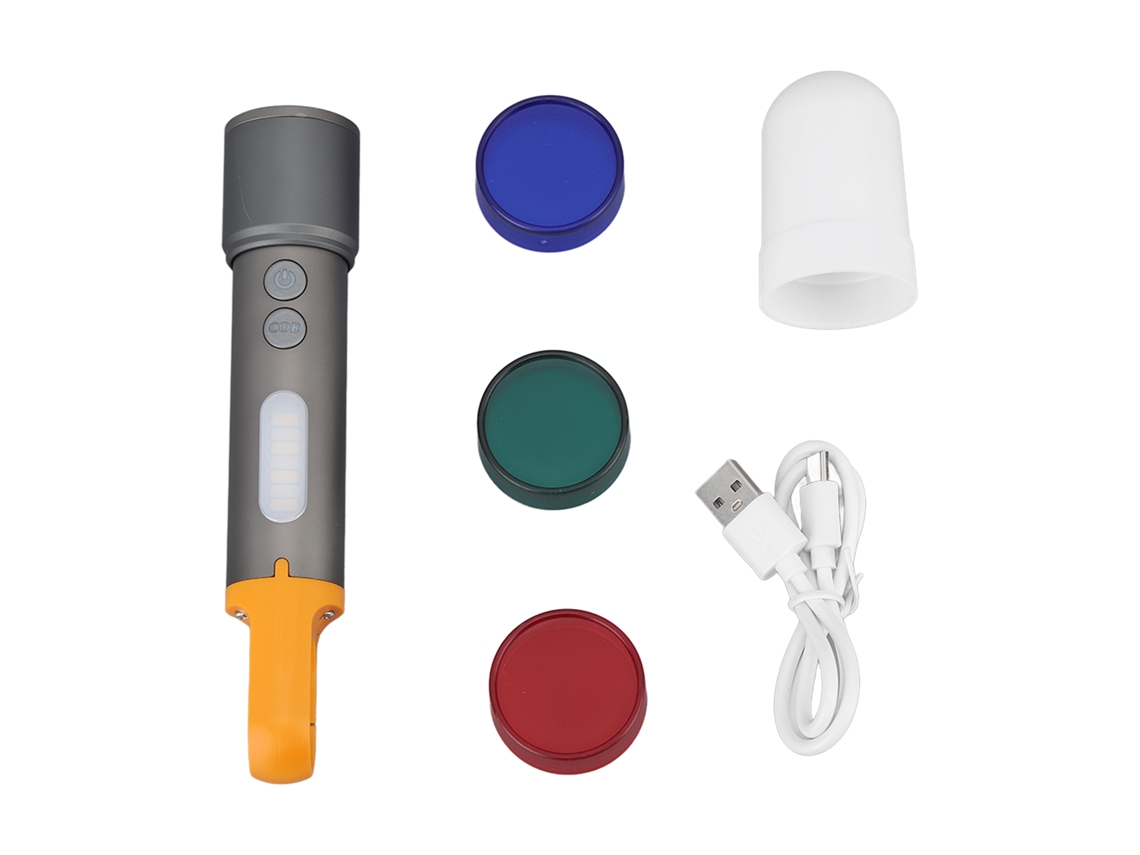 2026-linterna Led Recargable Con Cambio De Color, Zoom Telescópico Y 4 Láminas, Super Brillante Para Camping Y Emergencias Al Aire Libre