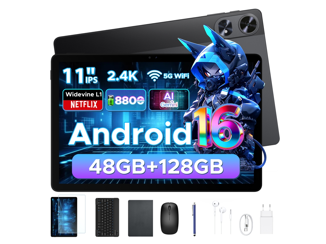 Aorlym Ap11pro Android 11'' Tablet 48+128 Gb 2.4k 8800 Mah Wi-fi Teclado Gps