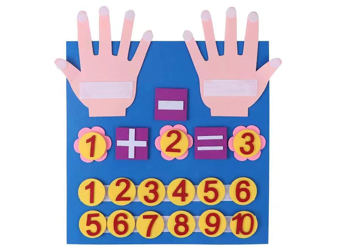 Juguete De Fieltro Para Contar Con Los Dedos Y Los Números: Material Didáctico Para Preescolar Y Jardín De Infancia.