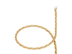 Cable Textil Eléctrico Trenzado Dorado