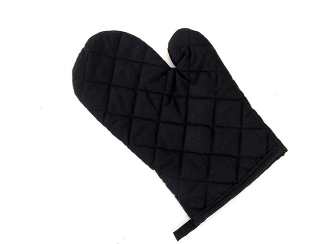 Guantes para Horno WJS (Poliéster / Algodón - Negro)