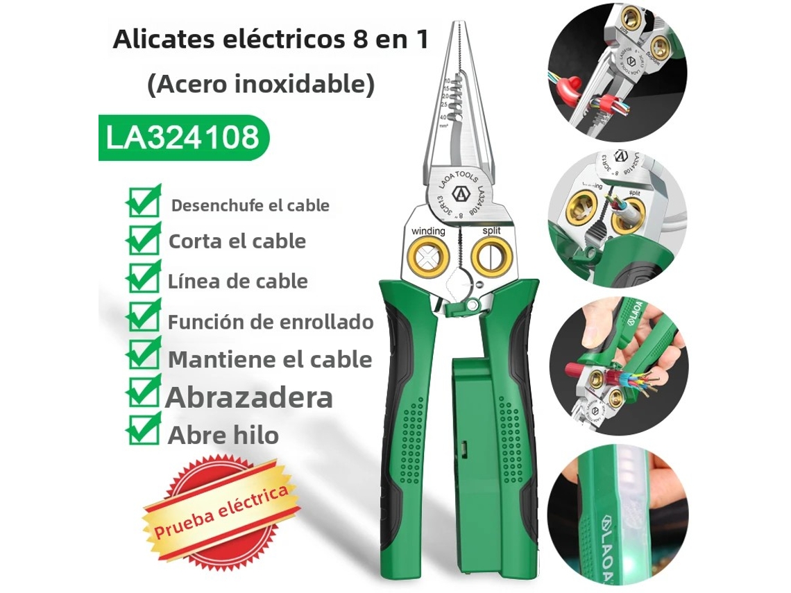 Pelacables Y Cortador Multifuncional De Acero Inoxidable Con Diseño De Punta Puntiaguda.