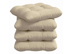 Cojines para asiento, 4 unidades, color crema, 40 x 40 x 12 cm, tela HARLANV1