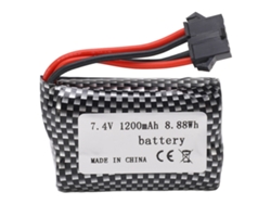 Batería De Litio Rc De 7,4 V Y 1200 Mah Con Conector Sm-5p Para Coches Teledirigidos Crawler.