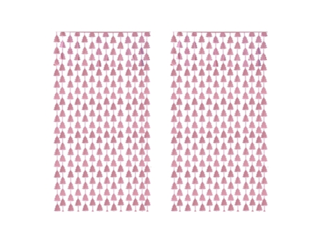 2 cortinas de borlas de papel de aluminio para árbol de Navidad, para cumpleaños, Navidad, decoración de fiestas, oro rosa