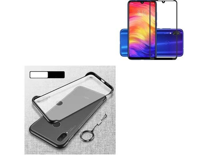Kit Carcasa, Protector de Cristal Templado 5D y Soporte Magnético Auto Xiaomi Redmi 7 PHONOCARE Naked Transparente