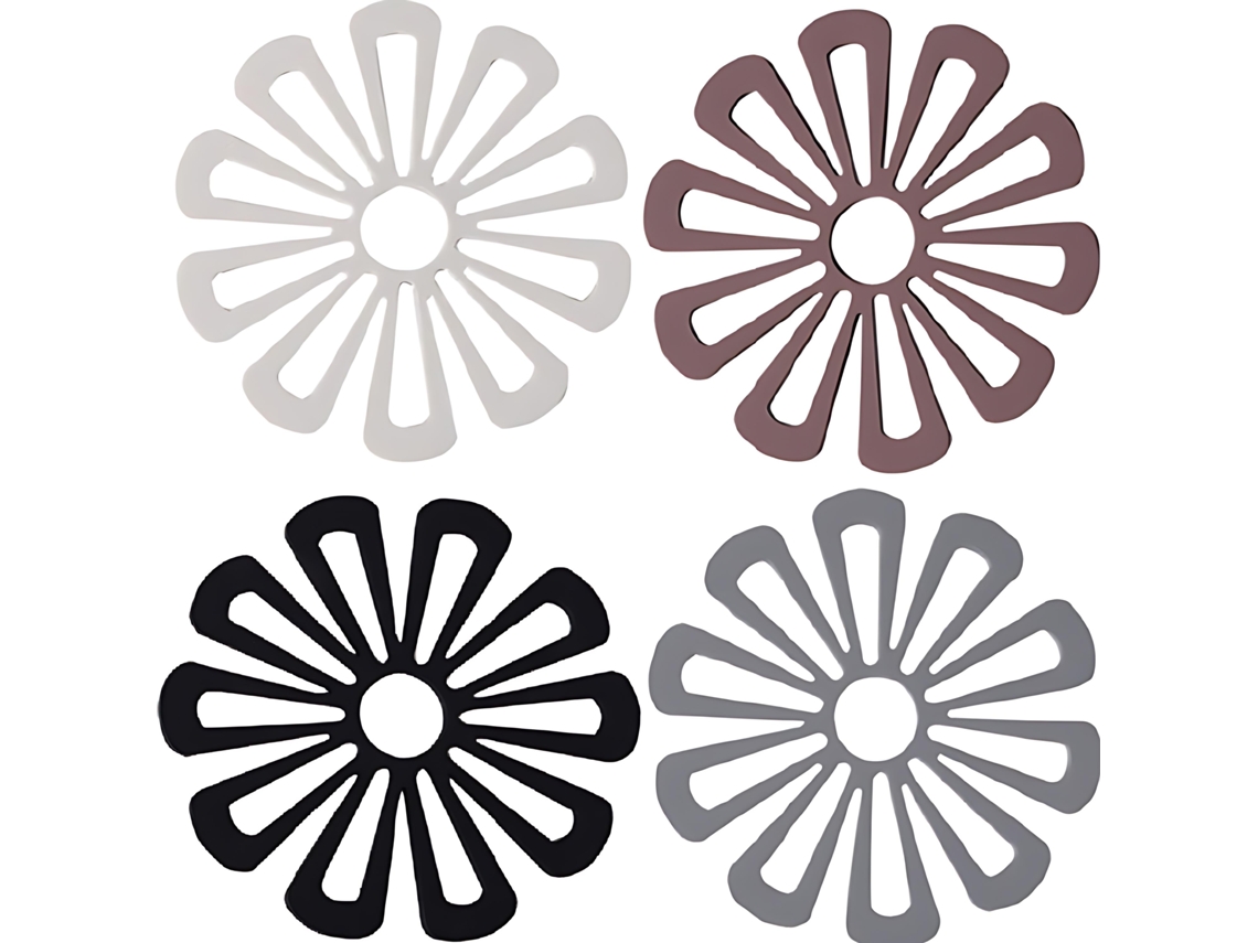 Juego de 4 portavasos térmicos con diseño floral, 16,8 cm de diámetro, Dureforward