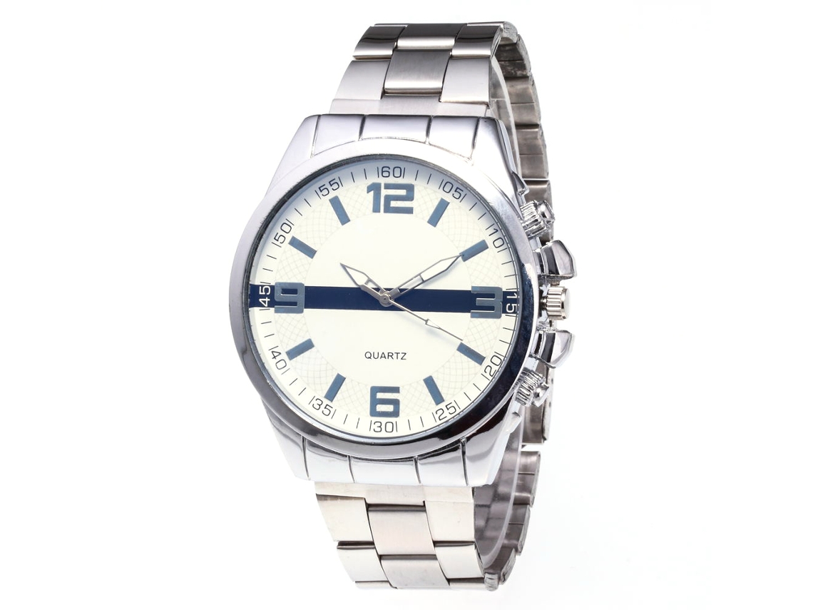 Reloj De Pulsera Analógico Con Movimiento De Cuarzo Y Brazalete De Acero Inoxidable, Plateado Y Blanco.