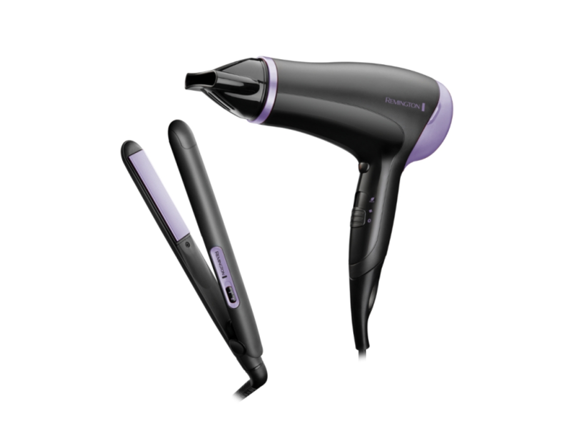 Set de plancha y secador de cerámica e iones Remington Style Essentials