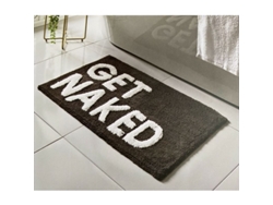2026-almohadilla De Baño Suave Absorbente No Deslizante Con Letras Get Naked Negro 80x50cm