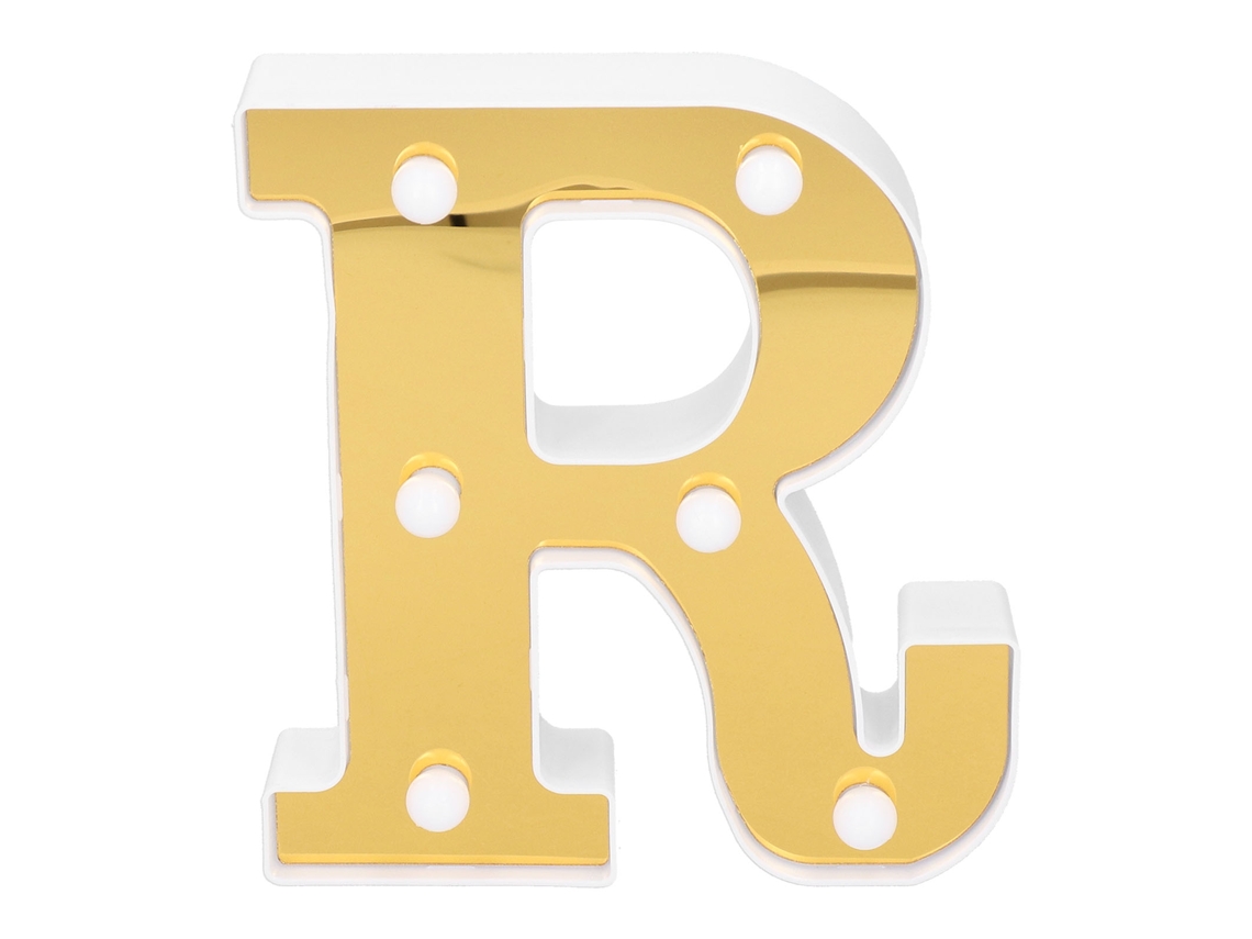 Lámpara Led Decorativa Con La Letra R Dorada Para Dormitorio, Bodas Y Fiestas De Cumpleaños, Luz Bla