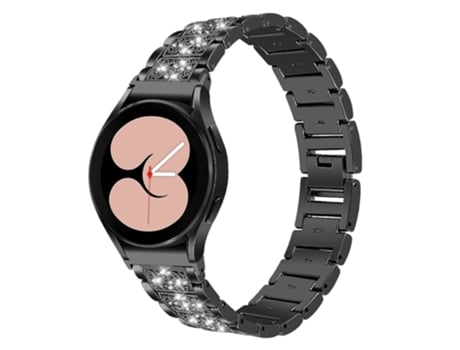 Correa de acero inoxidable diamantes de imitación brillantes para Samsung Galaxy Watch4 Active 40mm/44mm/Watch4 Classic 42mm/46mm - negro