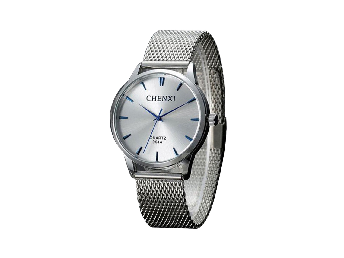 Reloj De Pulsera De Negocios Para Hombre Con Correa De Tela Y Movimiento De Cuarzo Blanco.