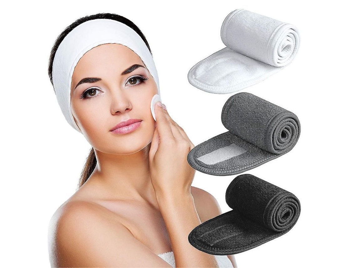 2026-cinta Para El Cabello De Spa, 3 Paquetes Ultra Suave Ajustable Con Velcro Para Limpieza Facial, Maquillaje Y Deporte